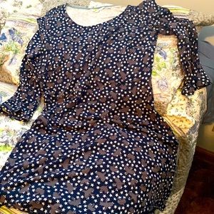 Boden…3/4 sleeve dress…navy/gray…12R